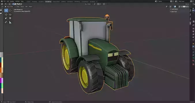 LOW POLY Tractor John Deere 5S