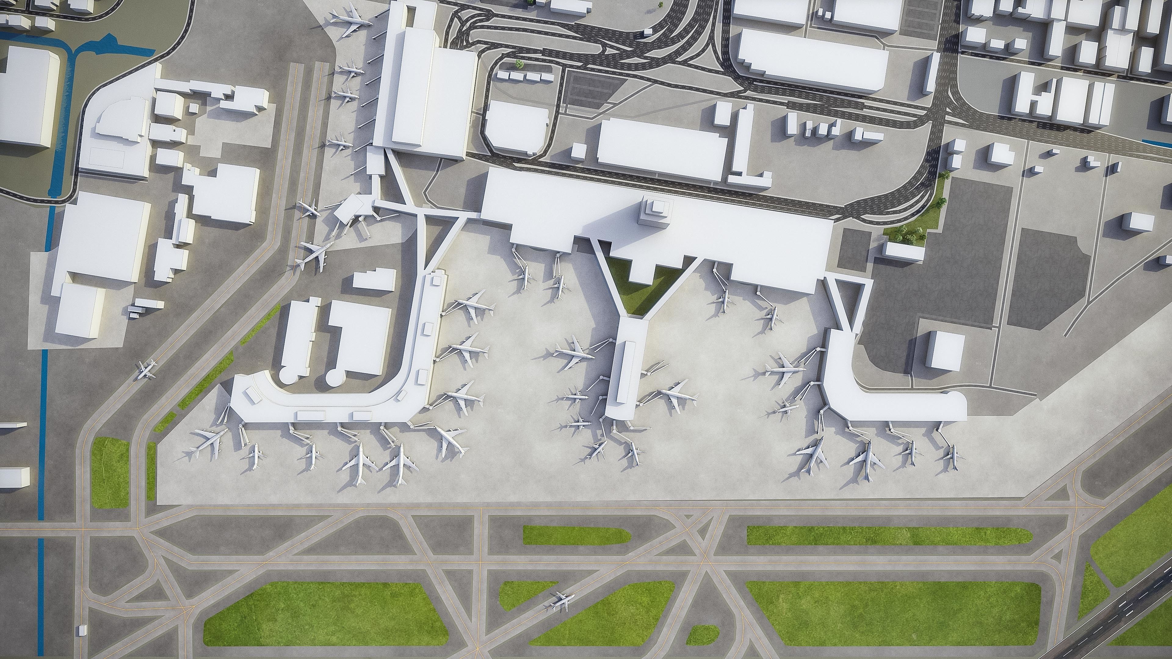 Honolulu Airport Low-poly 3D model_7