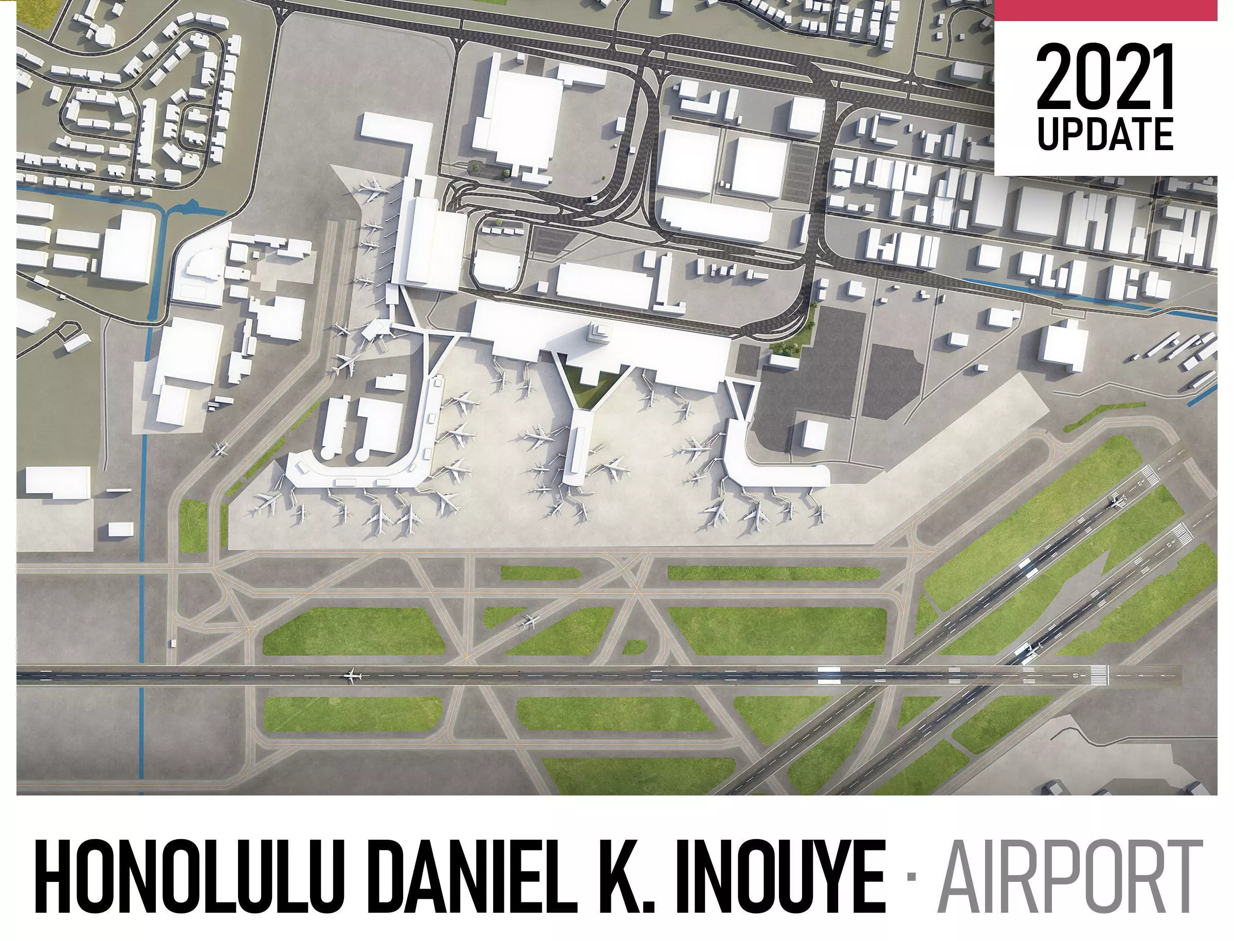 Honolulu Airport Low-poly 3D model_0