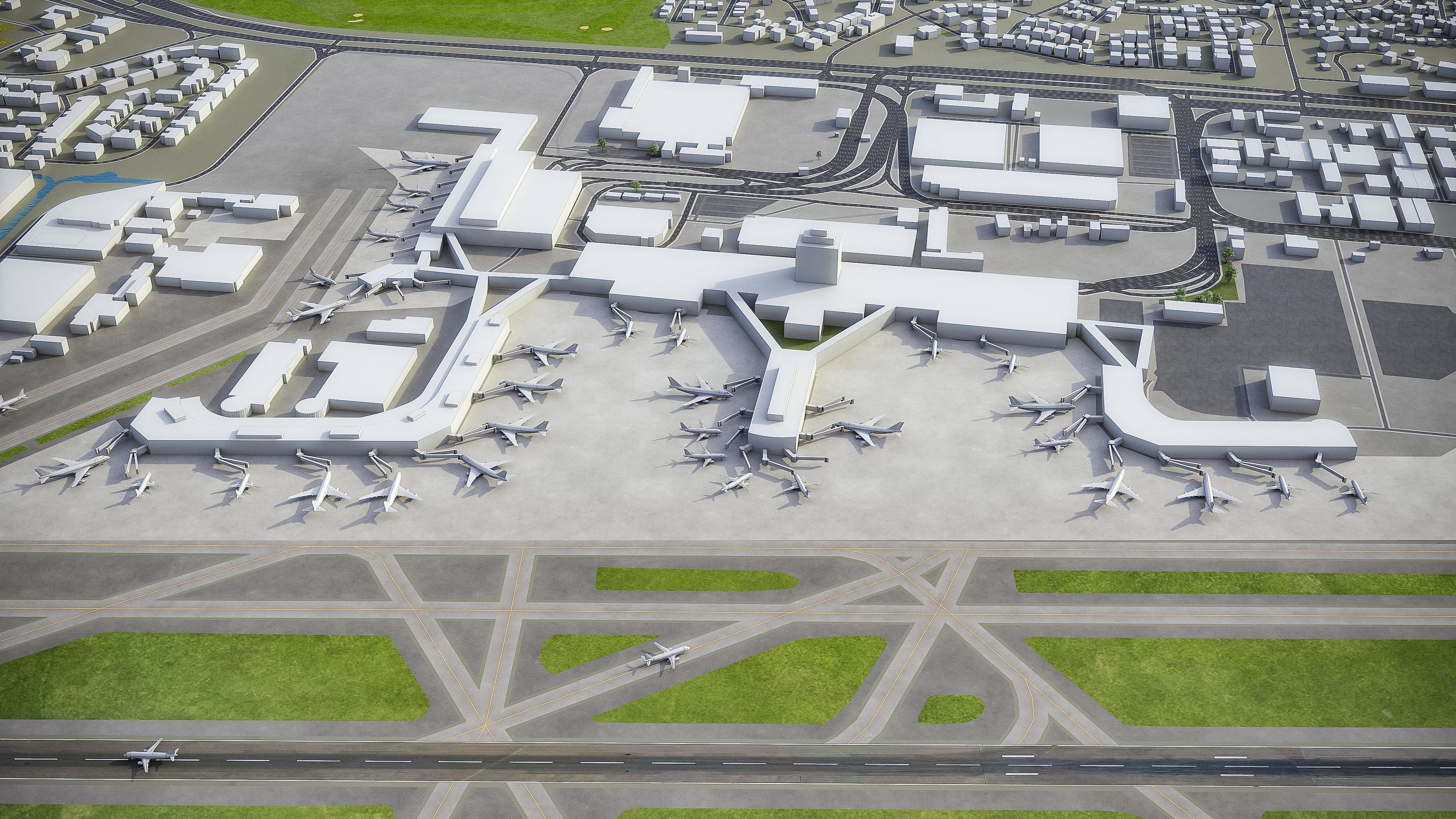 Honolulu Airport Low-poly 3D model_1