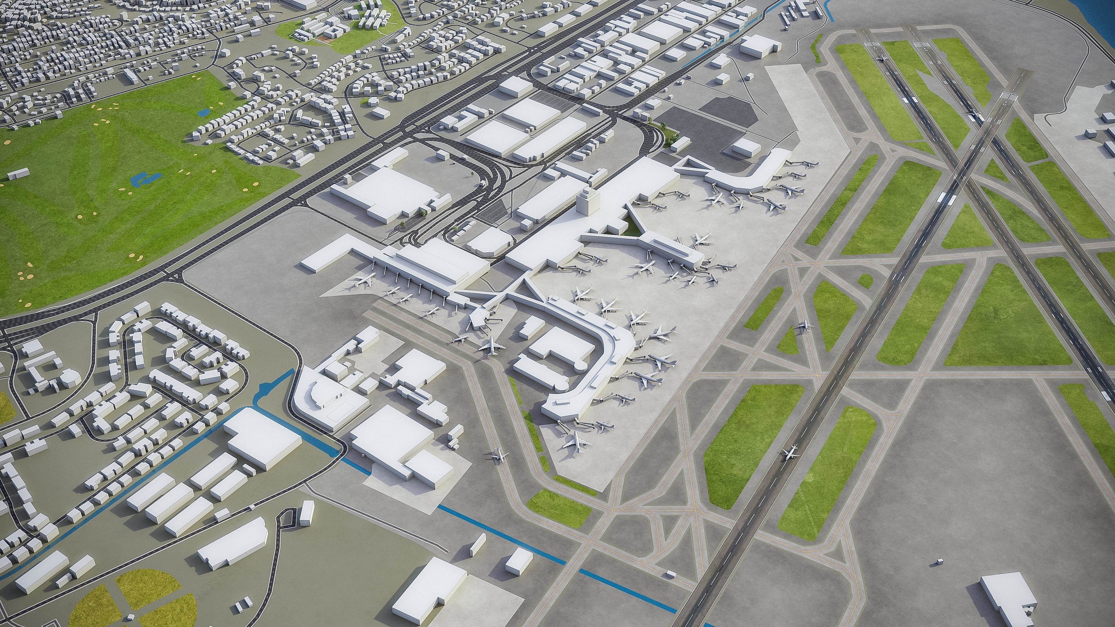 Honolulu Airport Low-poly 3D model_5