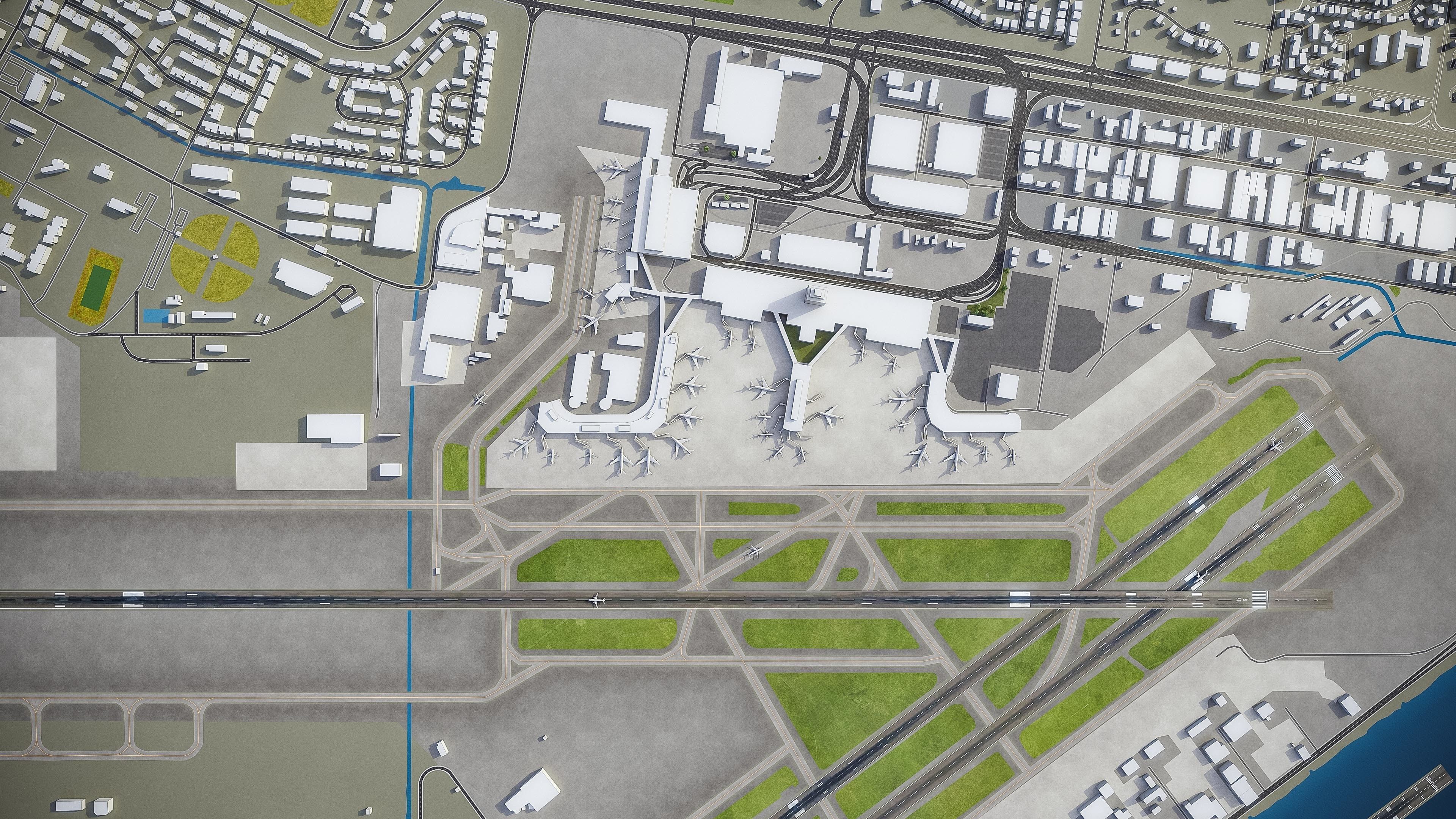 Honolulu Airport Low-poly 3D model_8