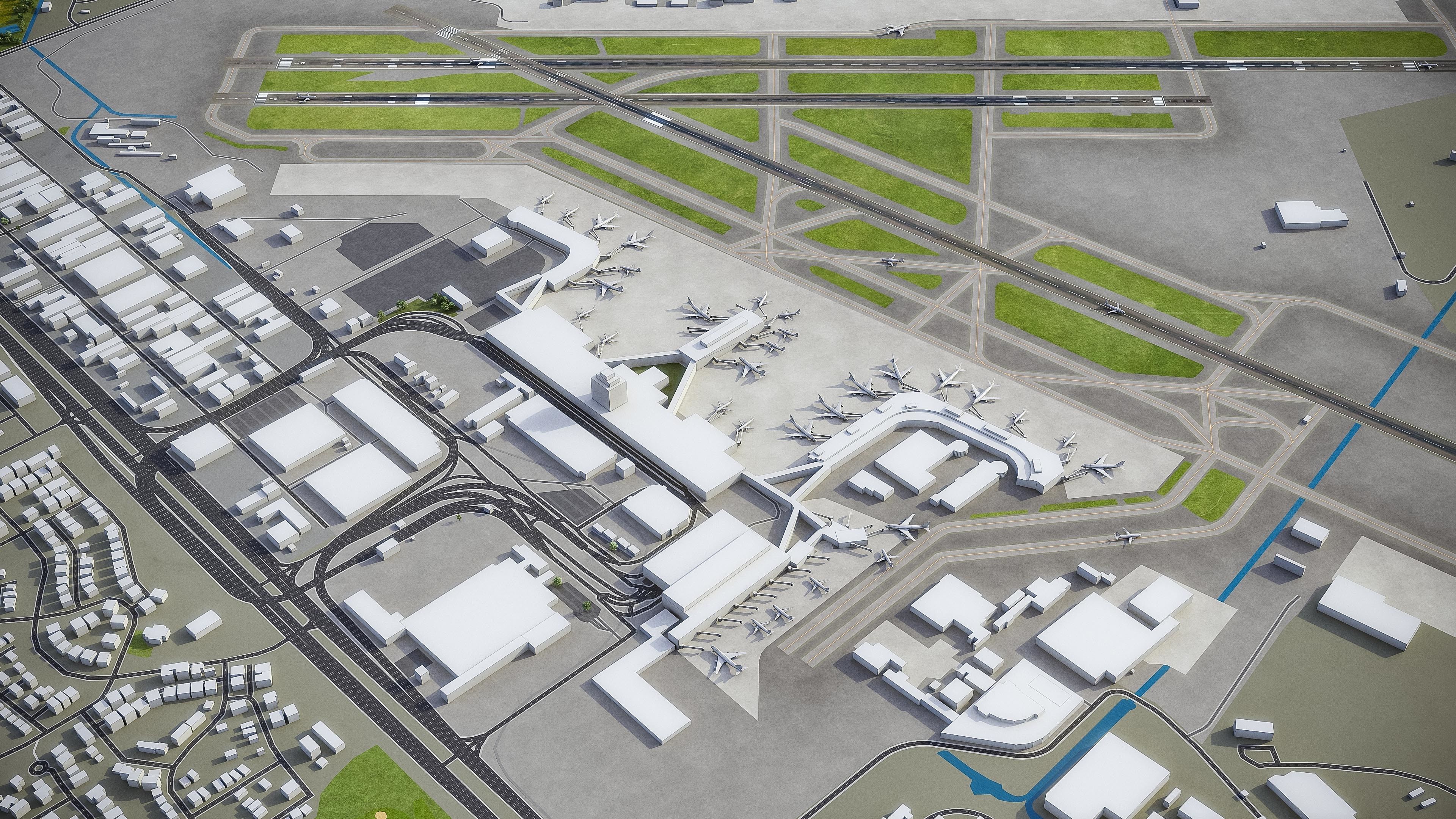 Honolulu Airport Low-poly 3D model_4
