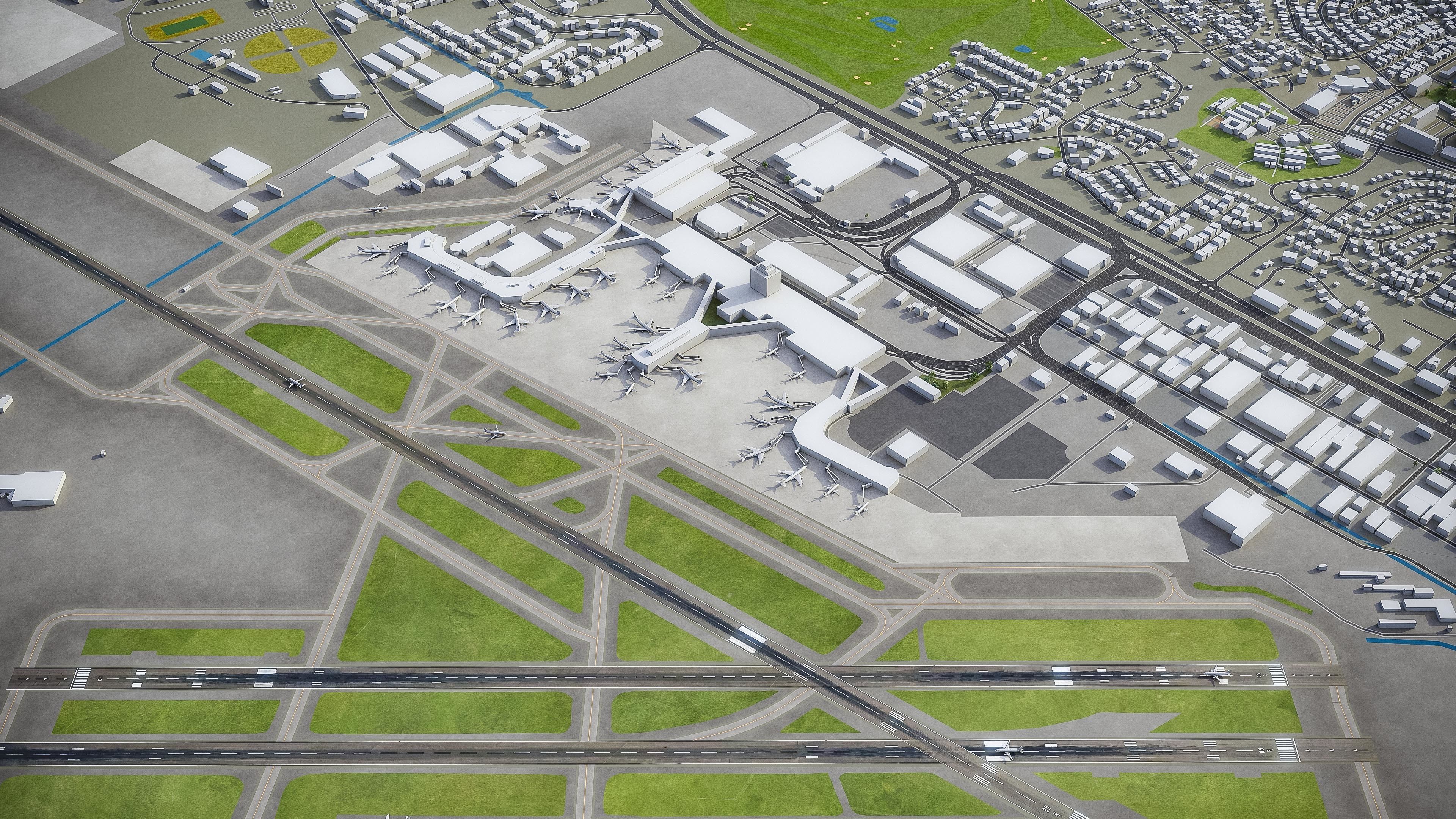 Honolulu Airport Low-poly 3D model_2