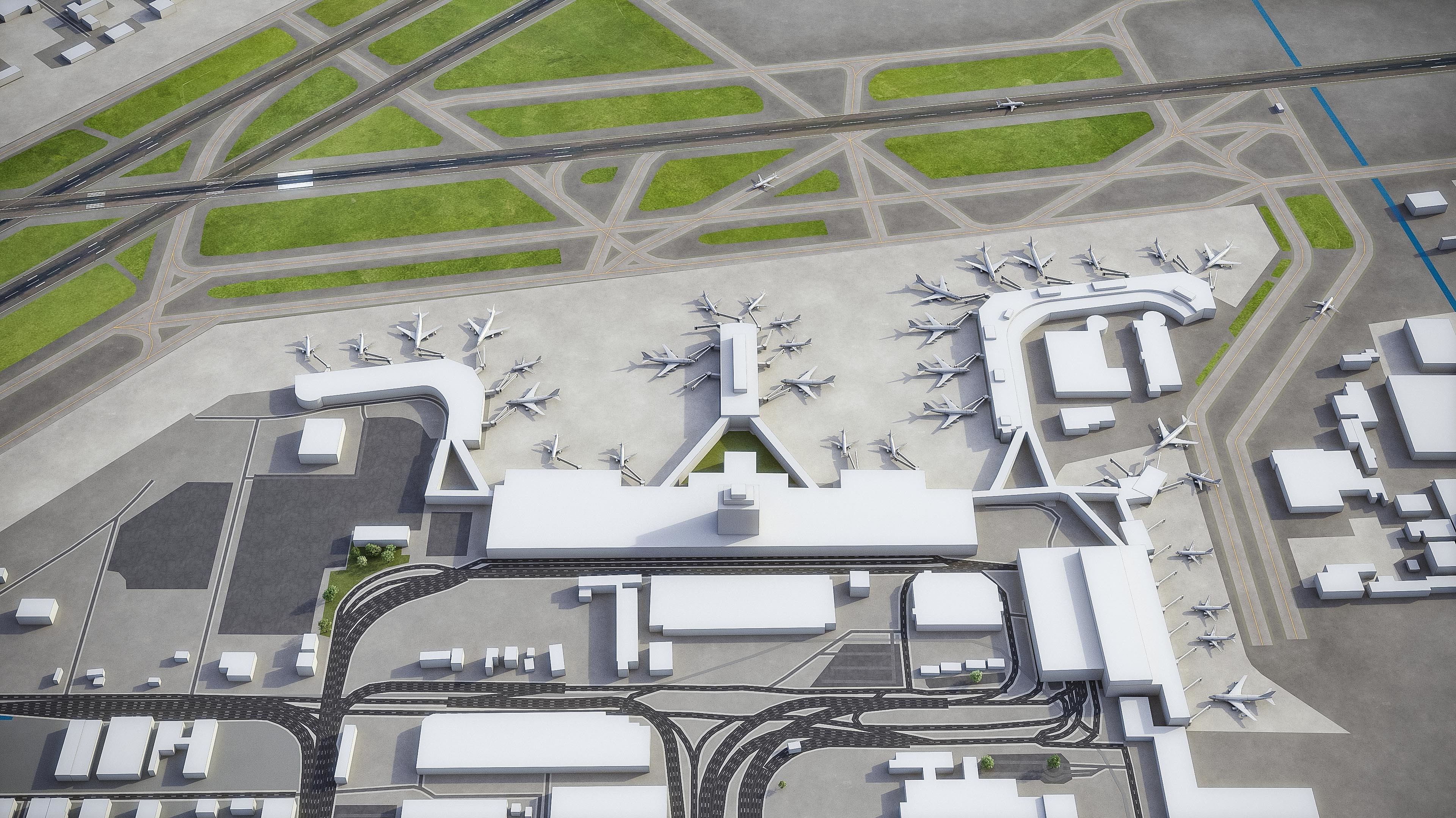 Honolulu Airport Low-poly 3D model_3