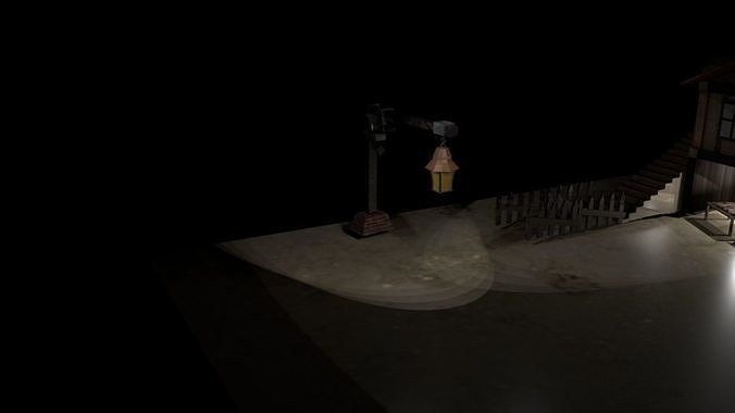Medieval  Lamp Low-poly 3D model