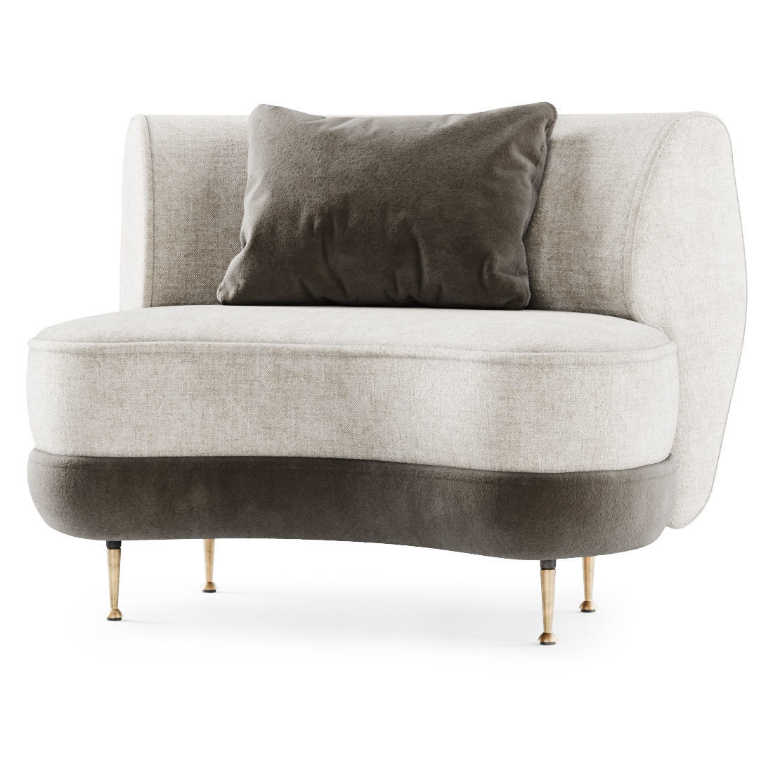 Gabriel curve armchair  3D model_4