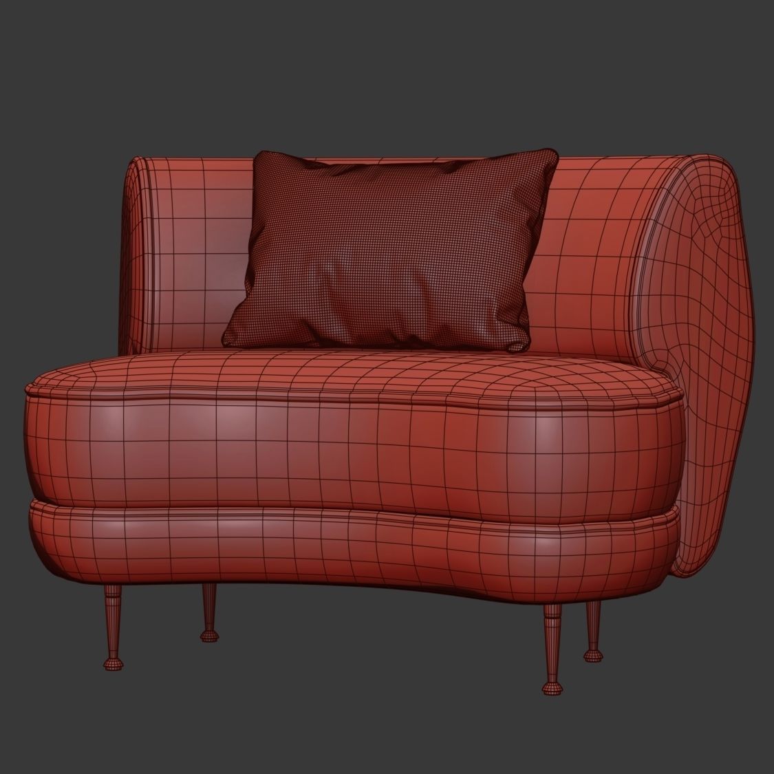 Gabriel curve armchair  3D model_5