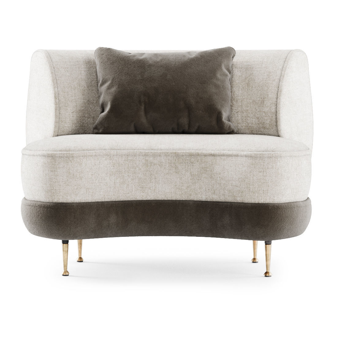 Gabriel curve armchair  3D model_1