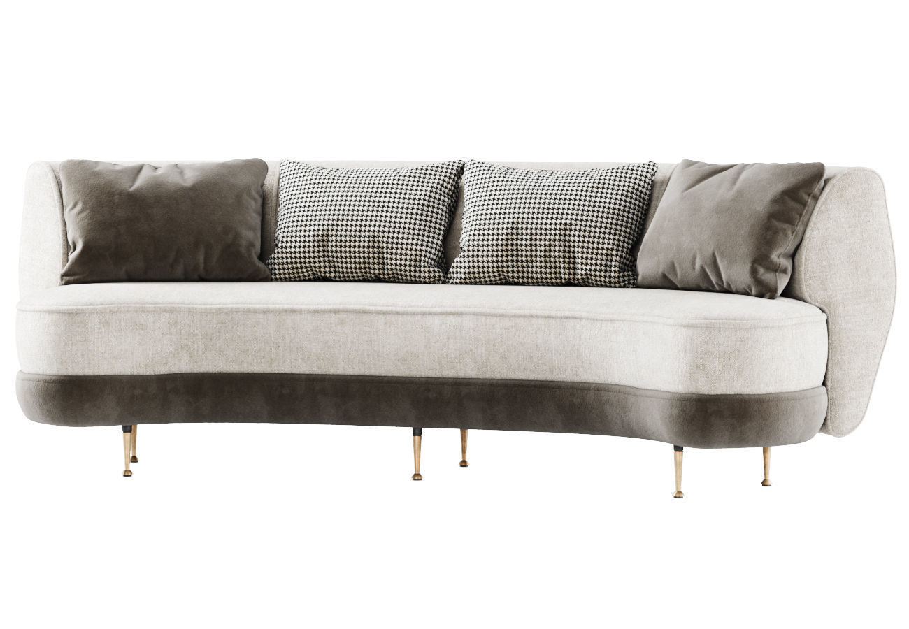 Gabriel curve loveseat  3D model_2