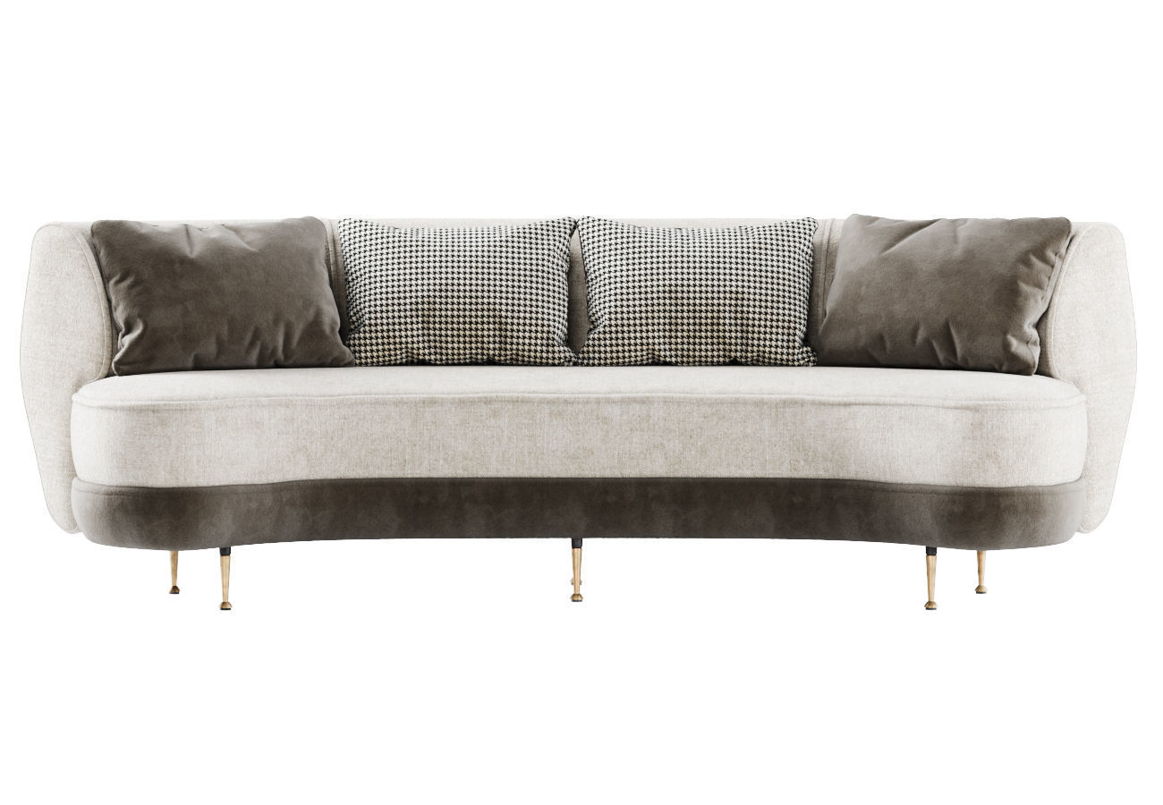 Gabriel curve loveseat  3D model_3