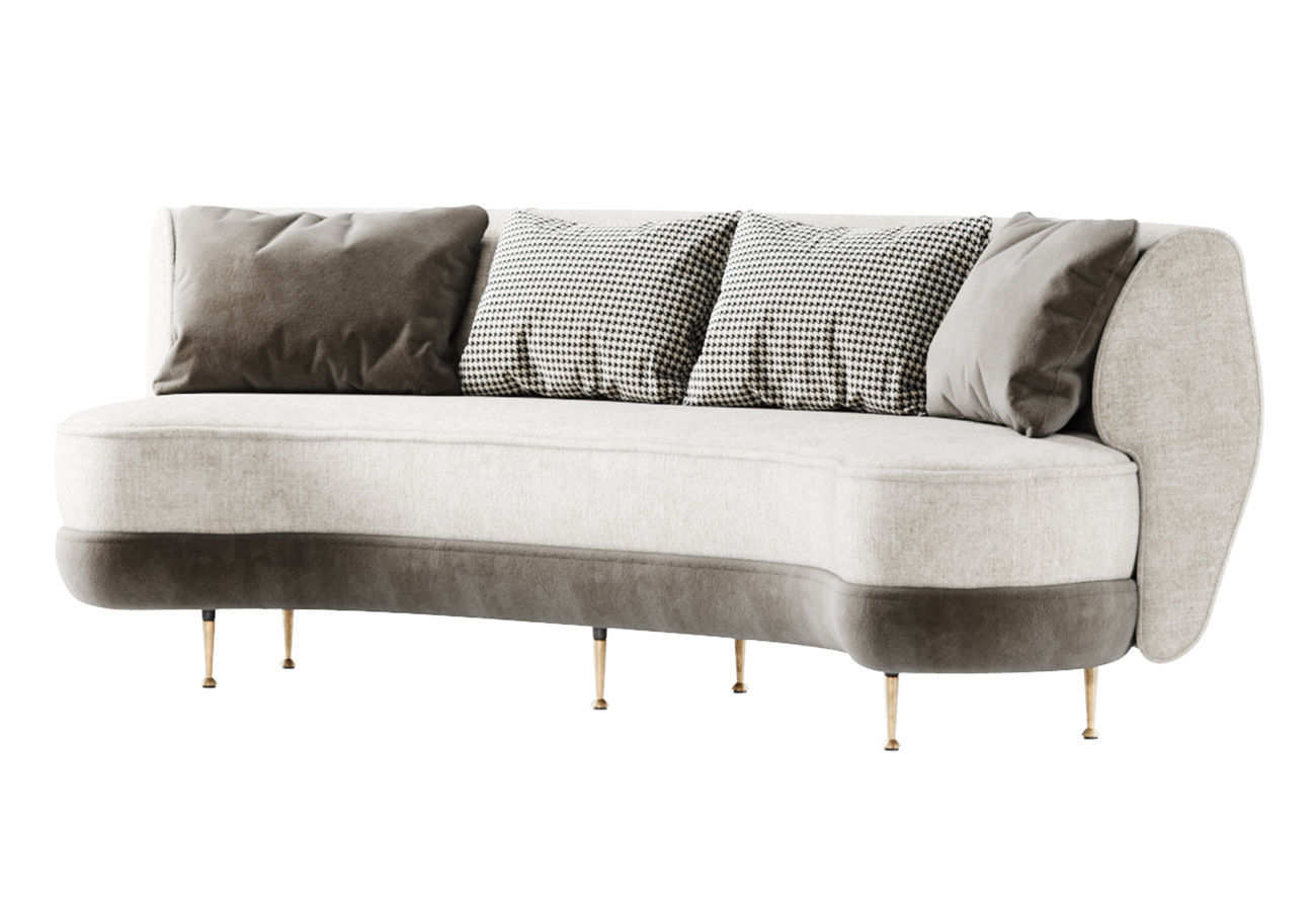 Gabriel curve loveseat  3D model_4