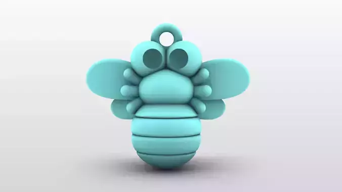 Charm pendant - adorable little bee 3D print model