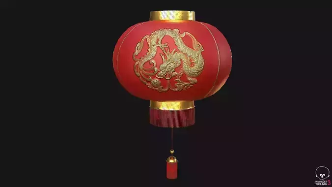 Chinese Lantern PBR Low-poly 3D model