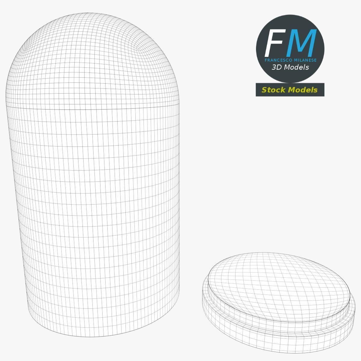 Glass dome with base 3D model_8