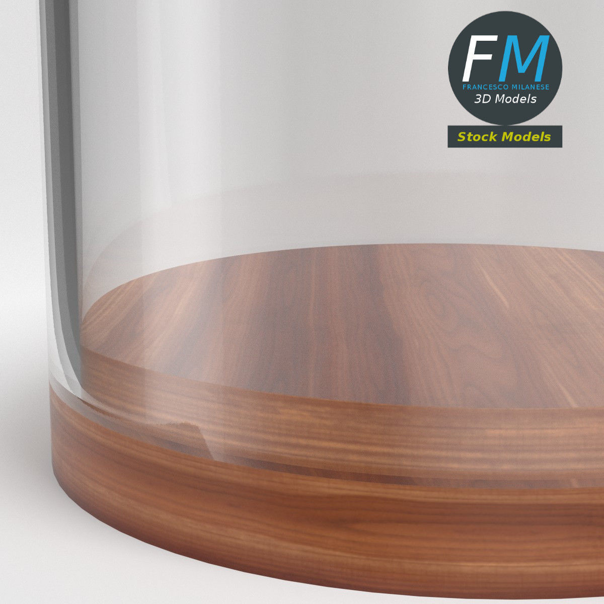 Glass dome with base 3D model_4