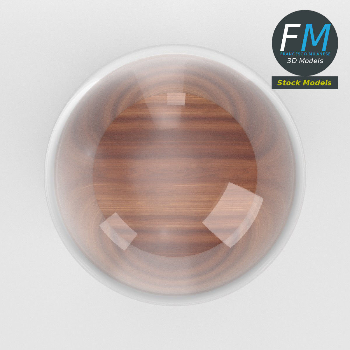 Glass dome with base 3D model_6