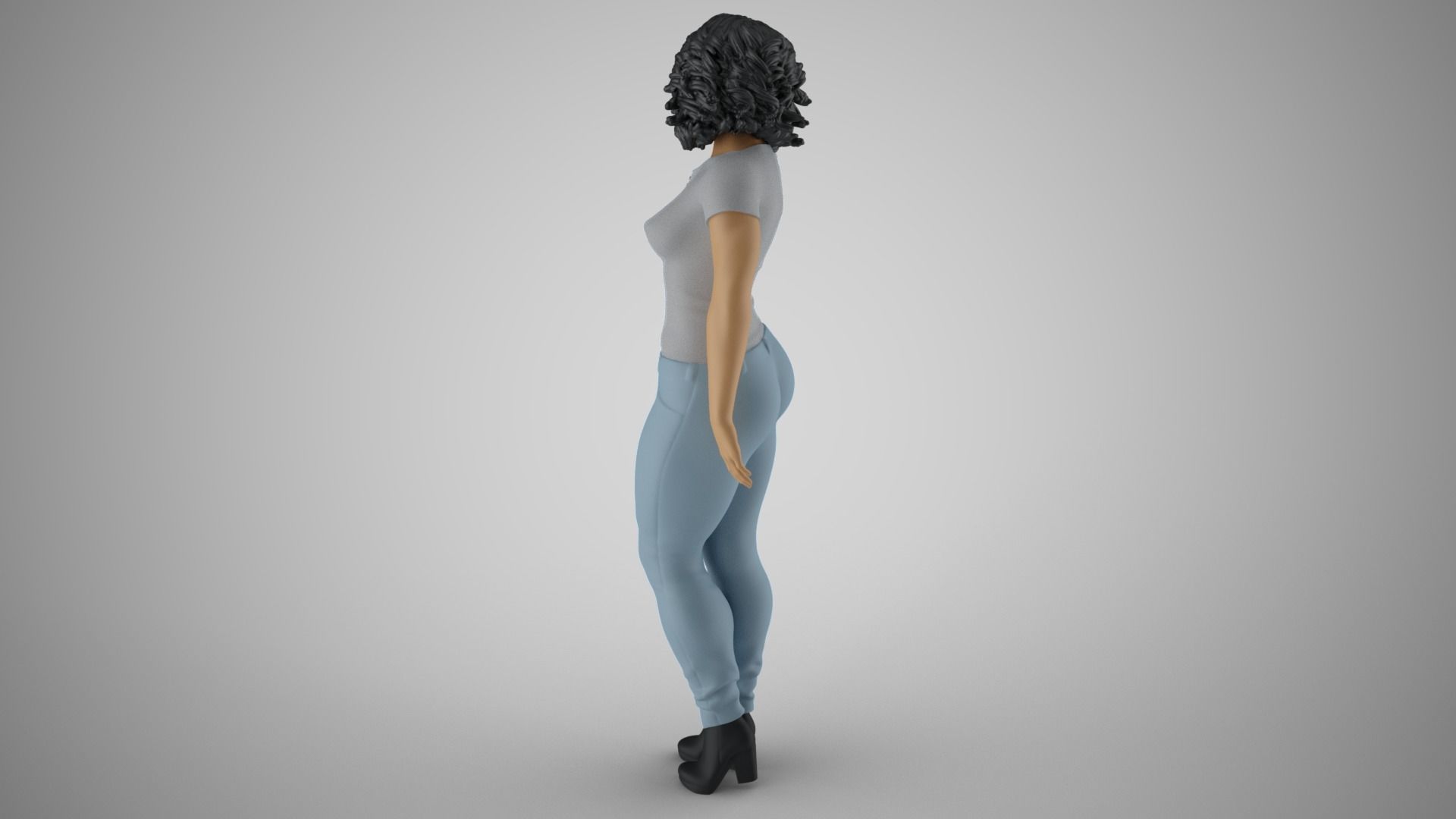 Woman City Mood 3D print model_9