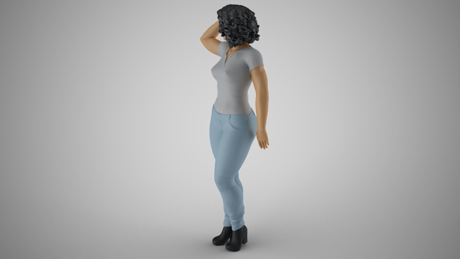 Woman City Mood 3D print model_10