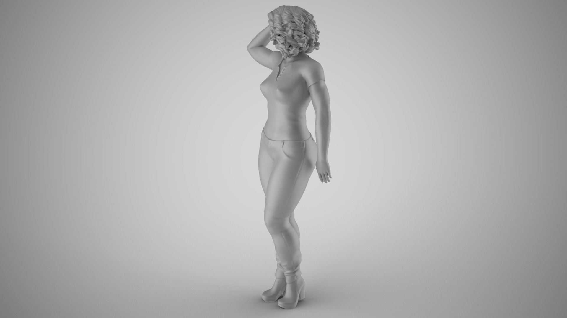 Woman City Mood 3D print model_2