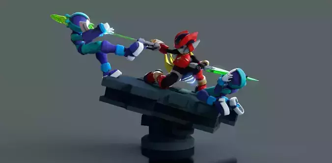 Megaman Zero Diorama - 3D model ready for printing 3D 3D print model