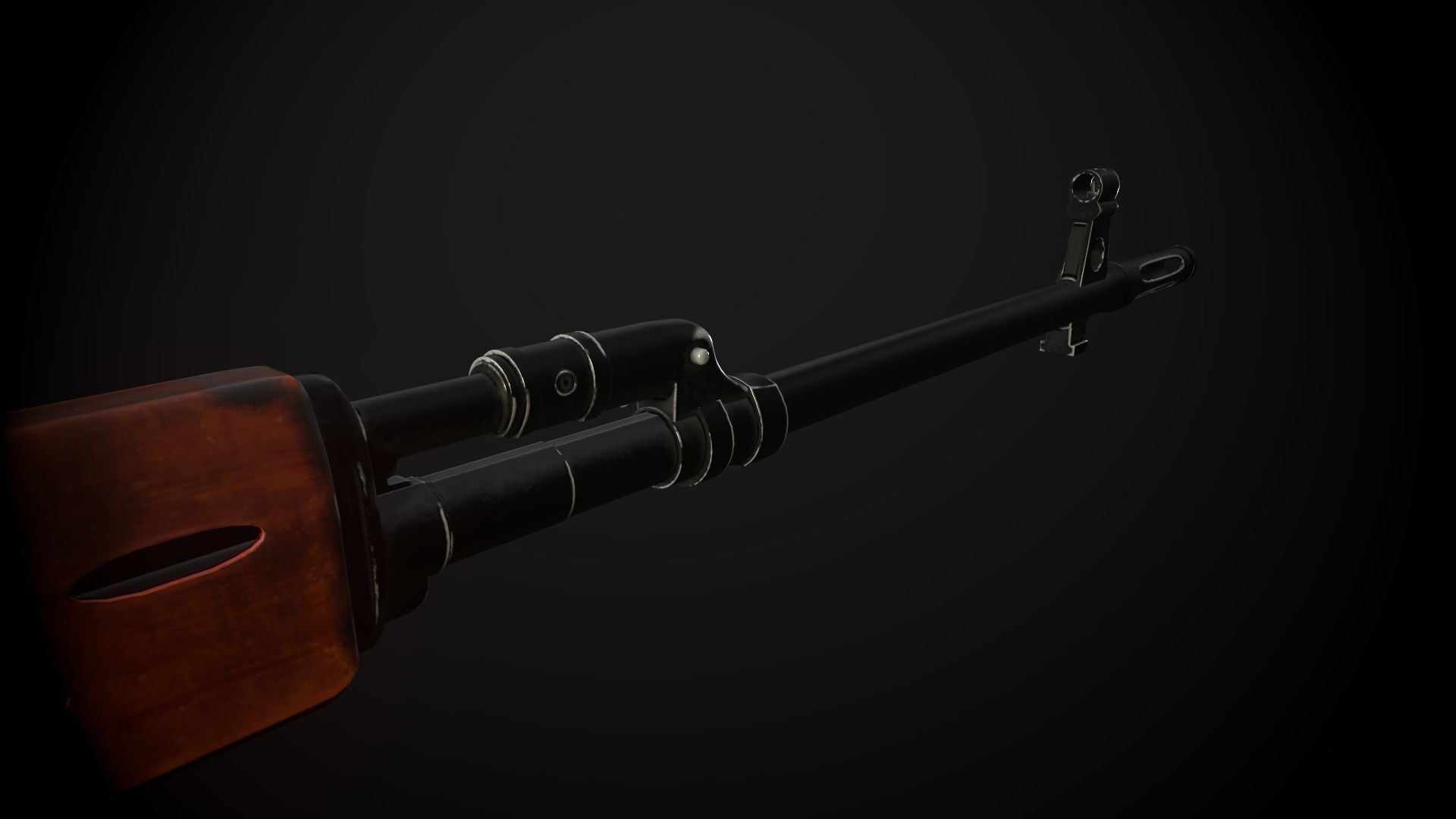 Dragunov Sniper Rifle Low-poly 3D model_6