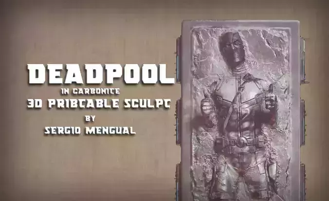 Deadpool in Carbonite 3D Printable Sculpture 3D print model