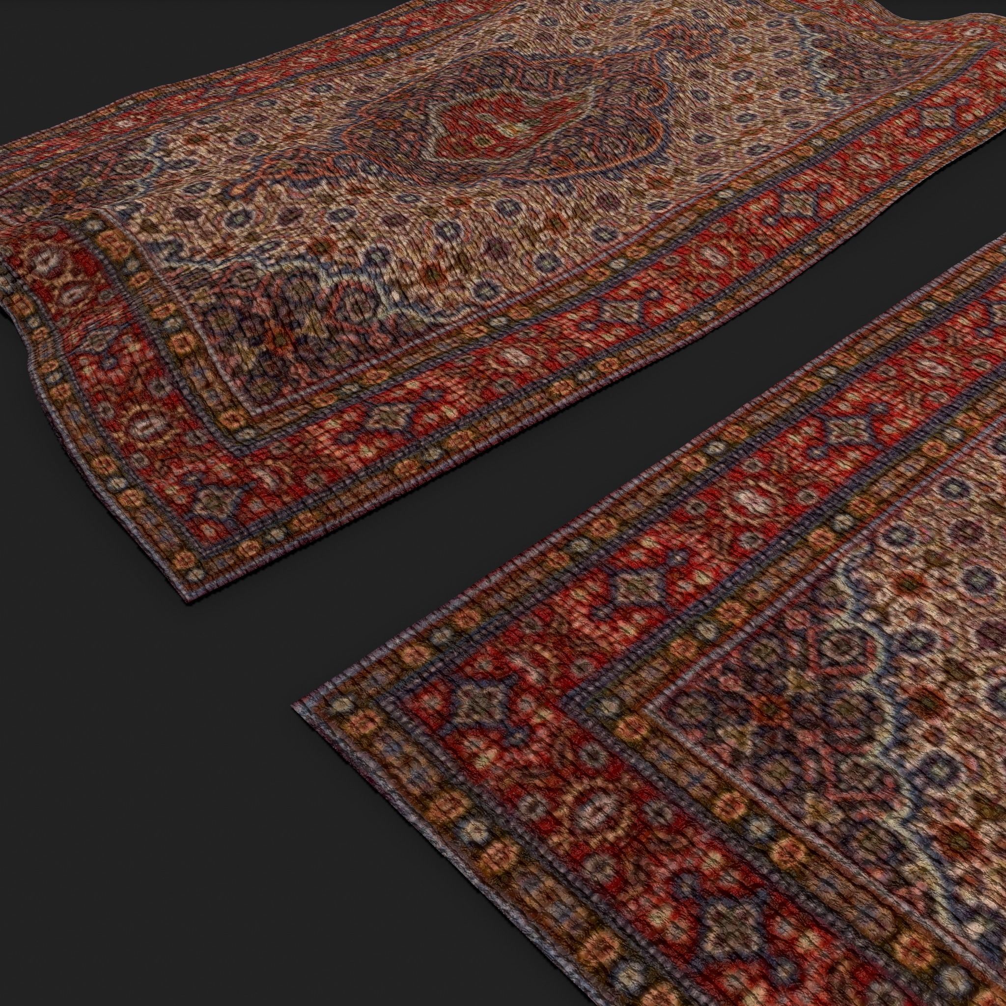 Persian Red Tapestry Low-poly 3D model_19