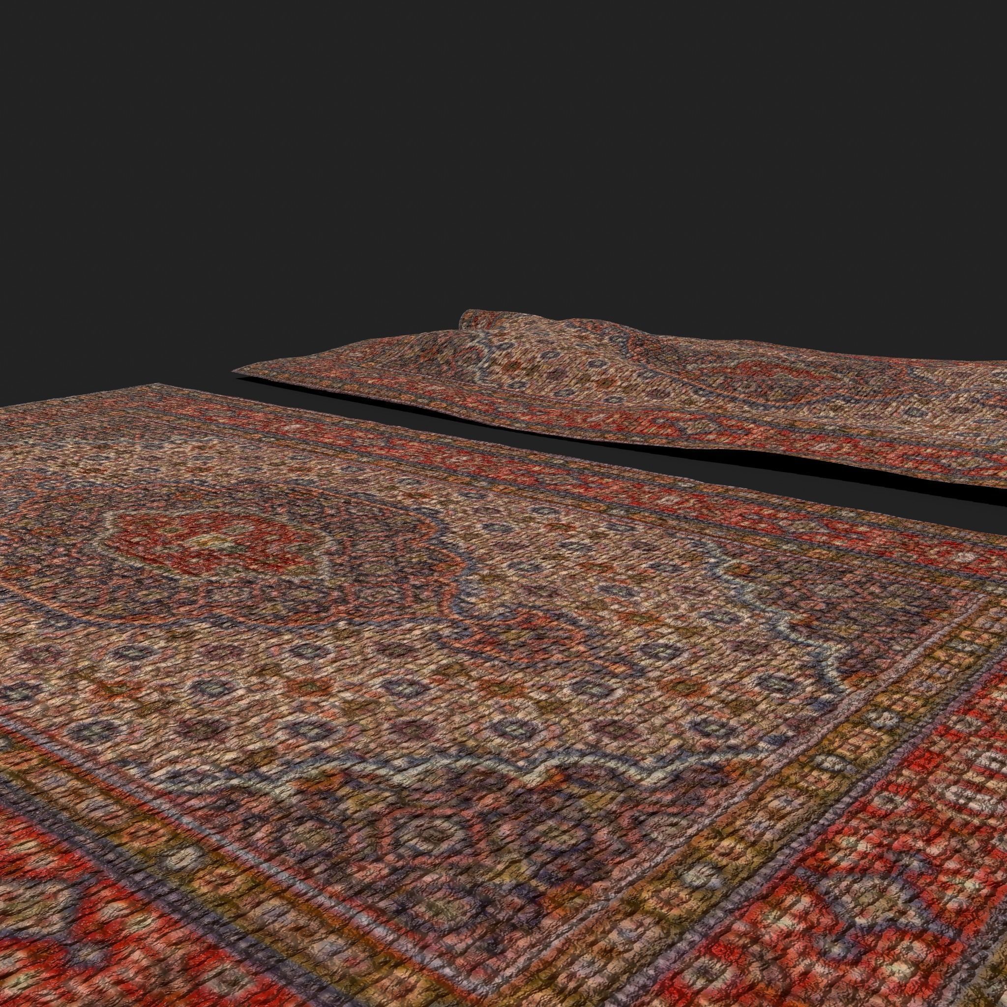 Persian Red Tapestry Low-poly 3D model_13