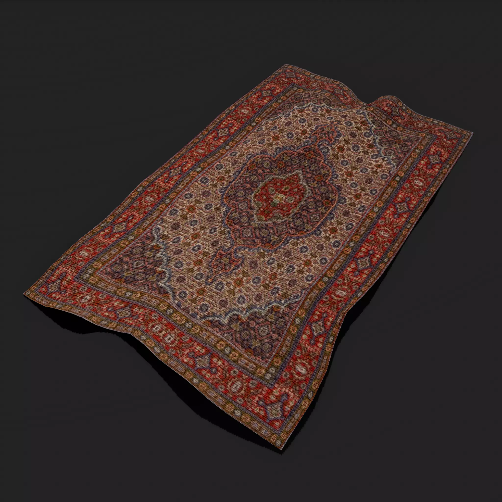 Persian Red Tapestry Low-poly 3D model_0