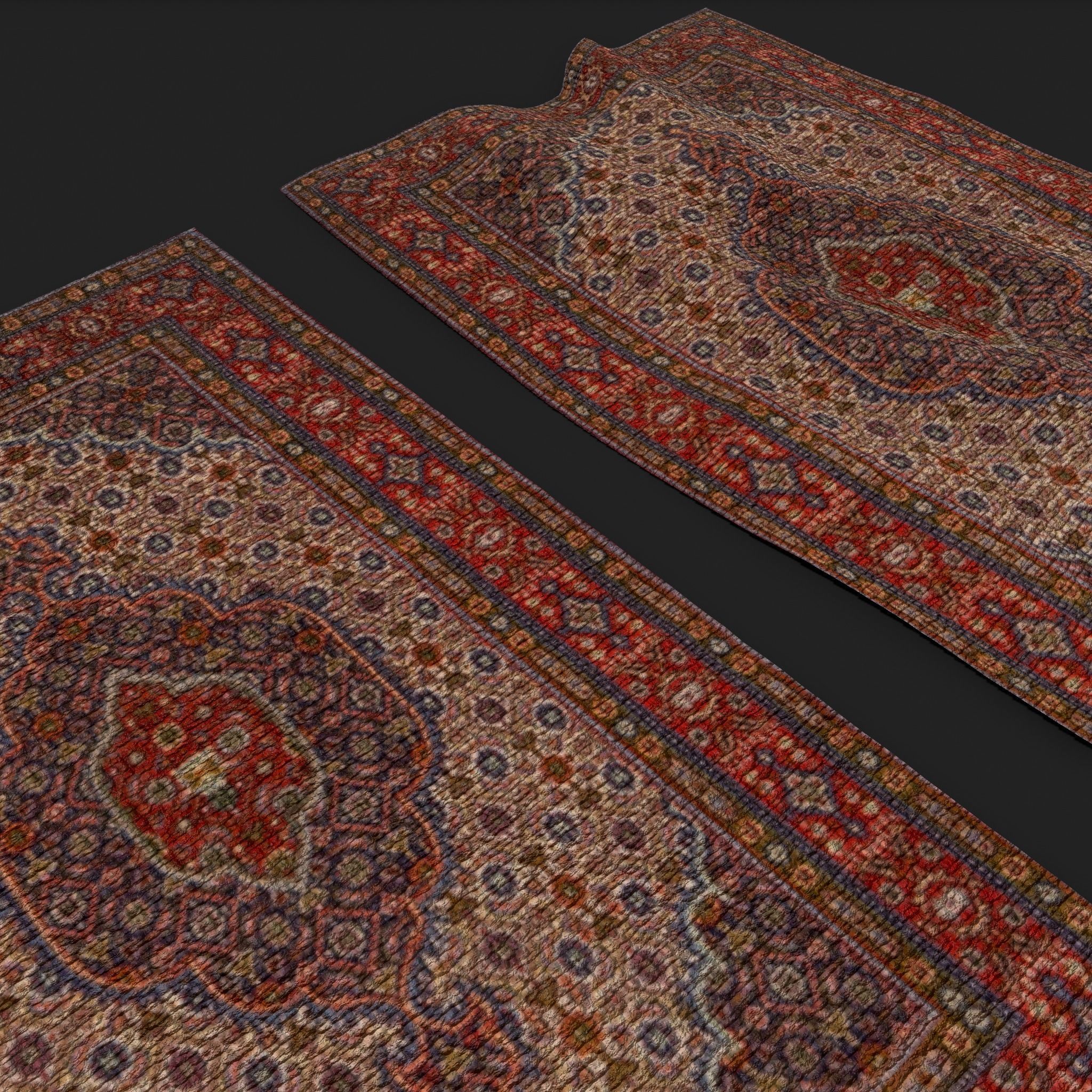 Persian Red Tapestry Low-poly 3D model_12