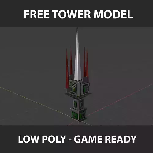 Low poly SCI-FI tower