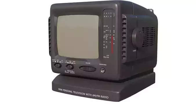 Antique TV Old Mini Personal Television With AM FM Radio