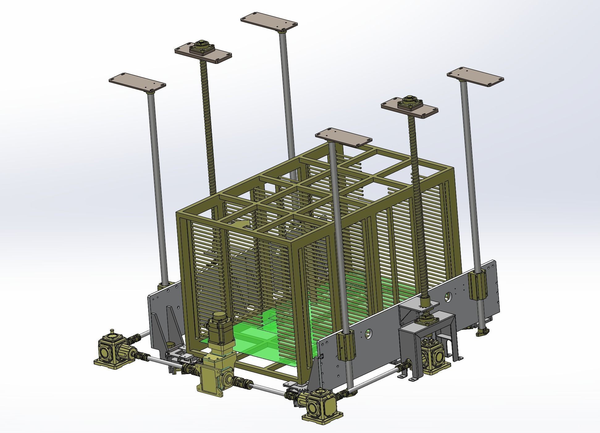 Positioning mechanism of heavy-duty platform 3D model_1