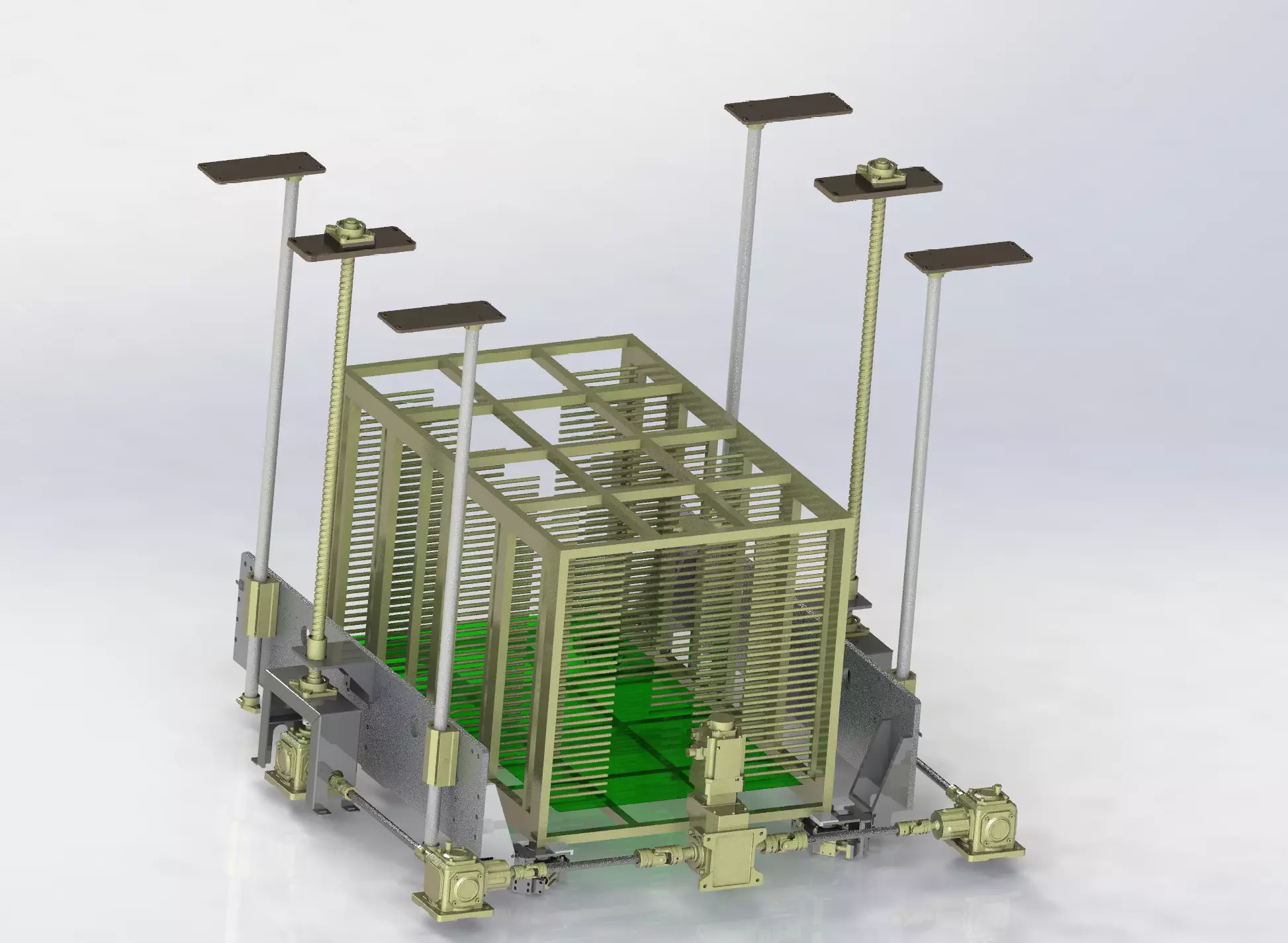 Positioning mechanism of heavy-duty platform 3D model_0