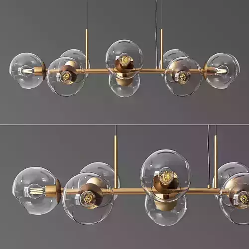  8 Light Staggered Glass Chandelier