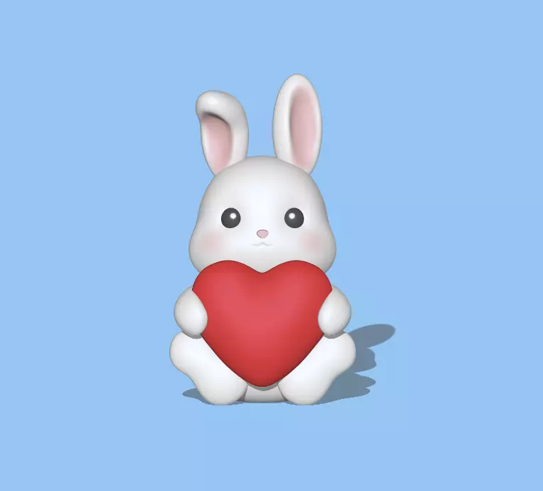 A cute Bunny Heart to Valentine day 3D print model