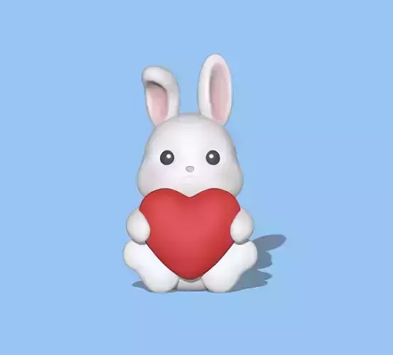 A cute Bunny Heart to Valentine day