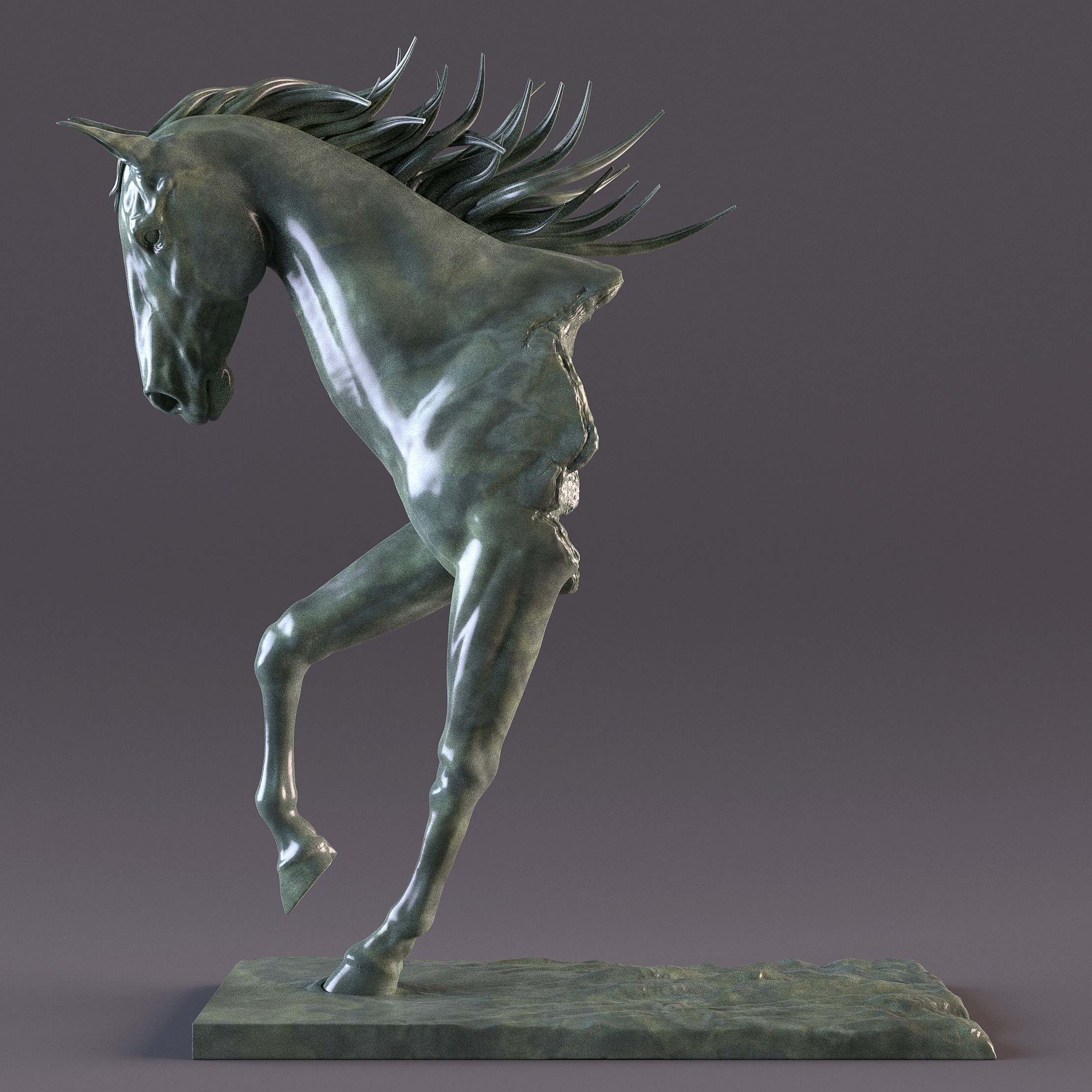 Horse Statue 3D print model_1