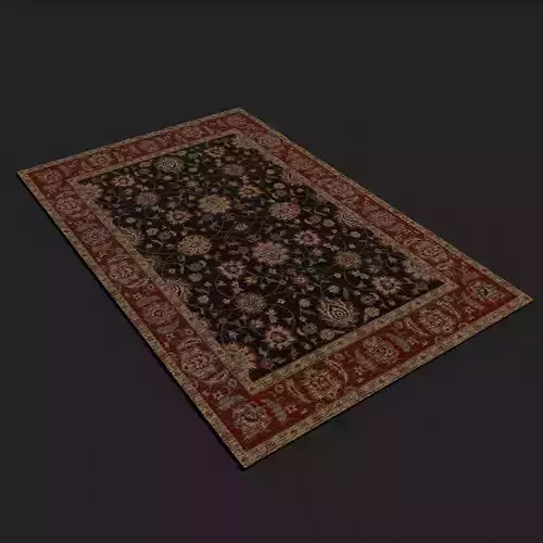 Medieval Style Flower Tapestry Low-poly 3D model