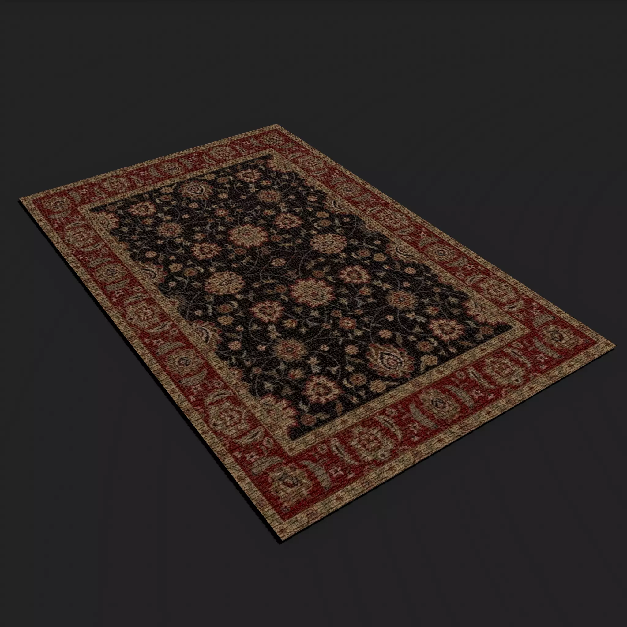Medieval Style Flower Tapestry Low-poly 3D model_0
