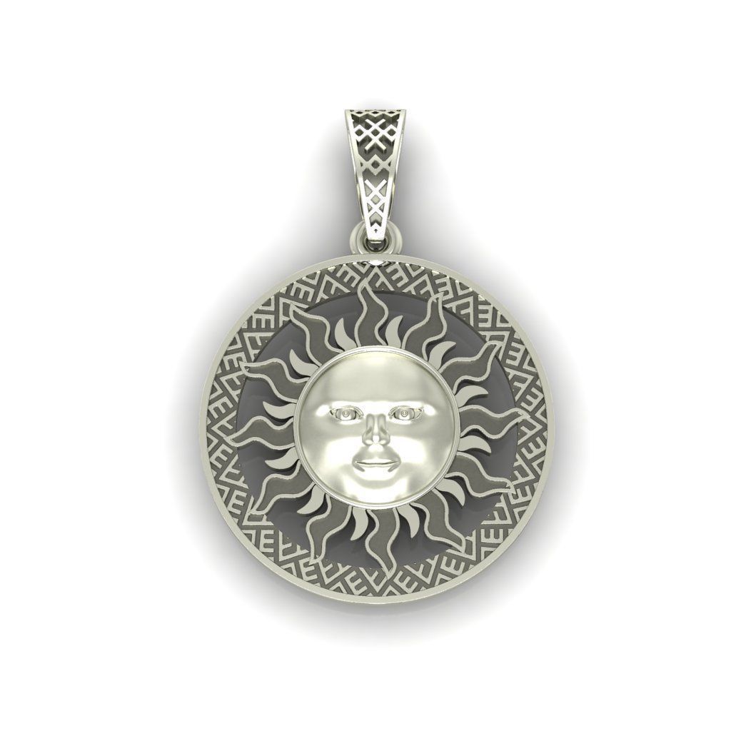 Sun face pendant Sun with a face 3D print model_6
