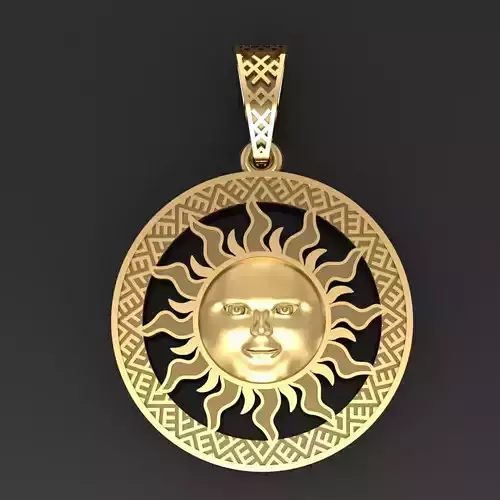 Sun face pendant Sun with a face  3D print model