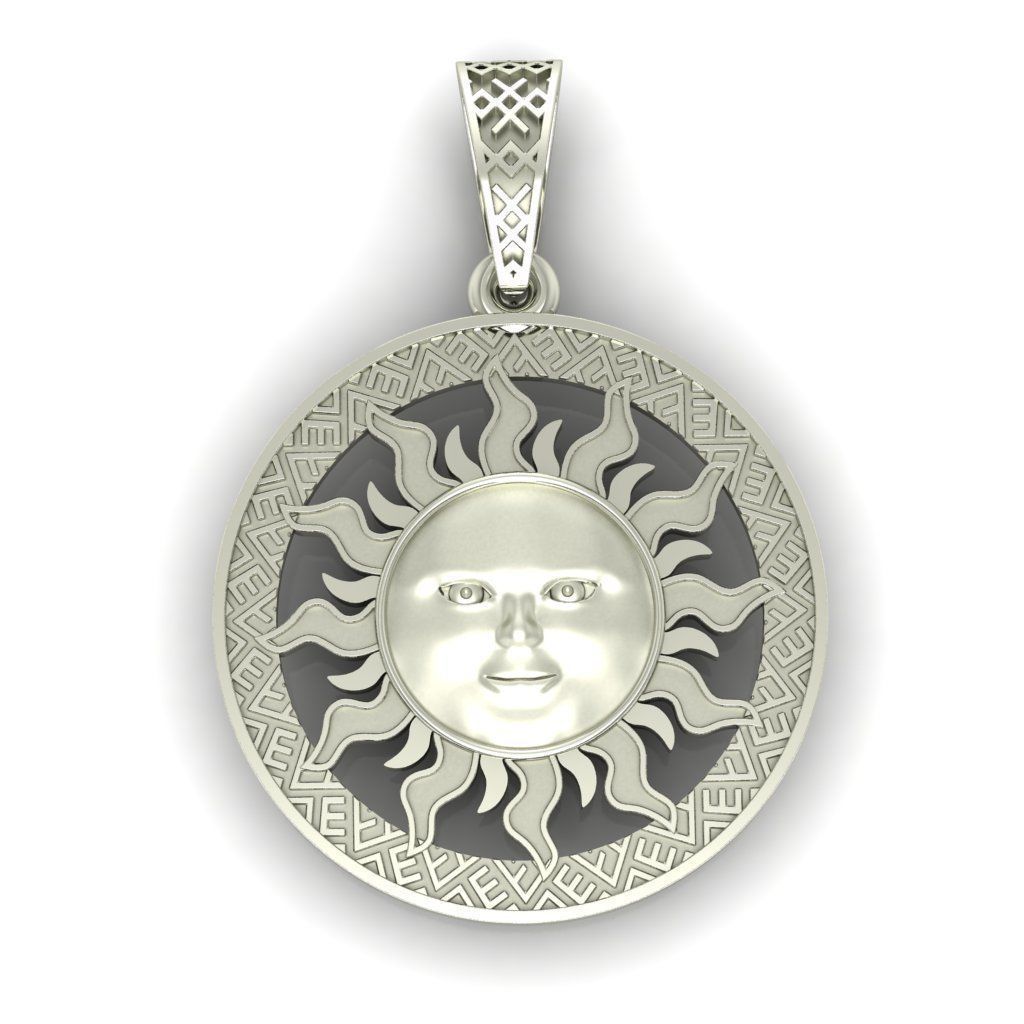 Sun face pendant Sun with a face 3D print model_9