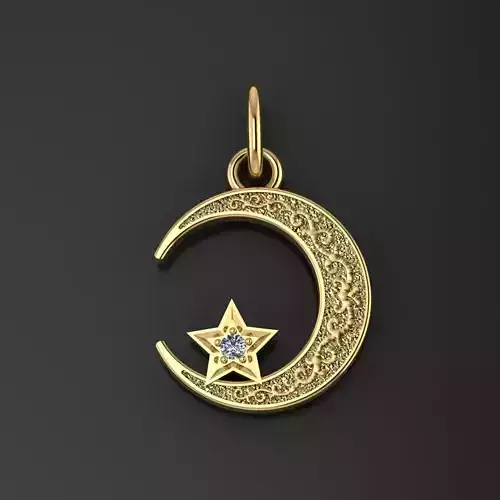 Islamic Moon Pendant  3D print model
