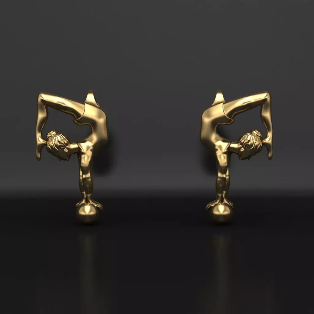 Earrings Gymnastic girl 3D print model