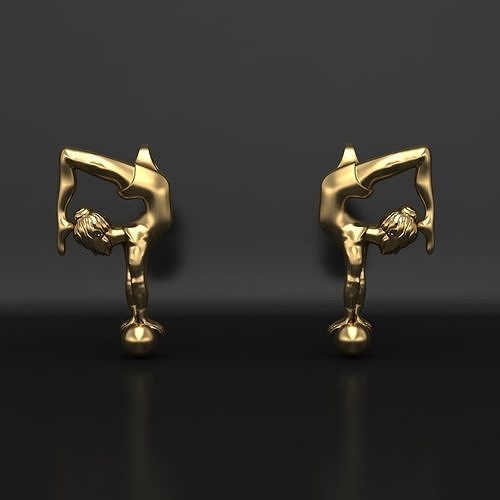 Earrings Gymnastic girl 3D print model