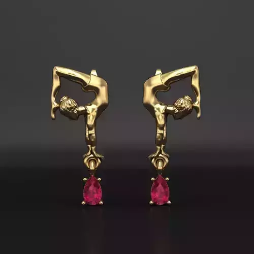 Earrings Gymnastic girl 3D print model