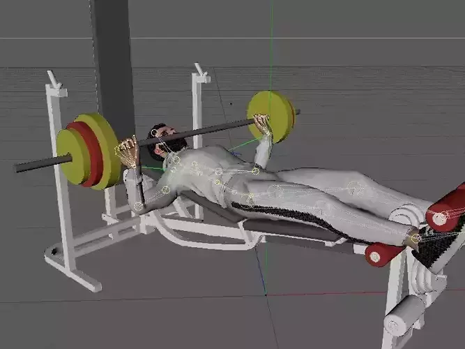 CHEST BENCH PRESS Low-poly 3D model