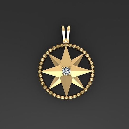Wind rose pendant  3D print model